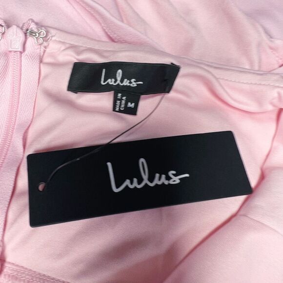 Lulus Majestic Perfection Light Pink Ruffled Halter Maxi Dress Size M NWT - Picture 7 of 9